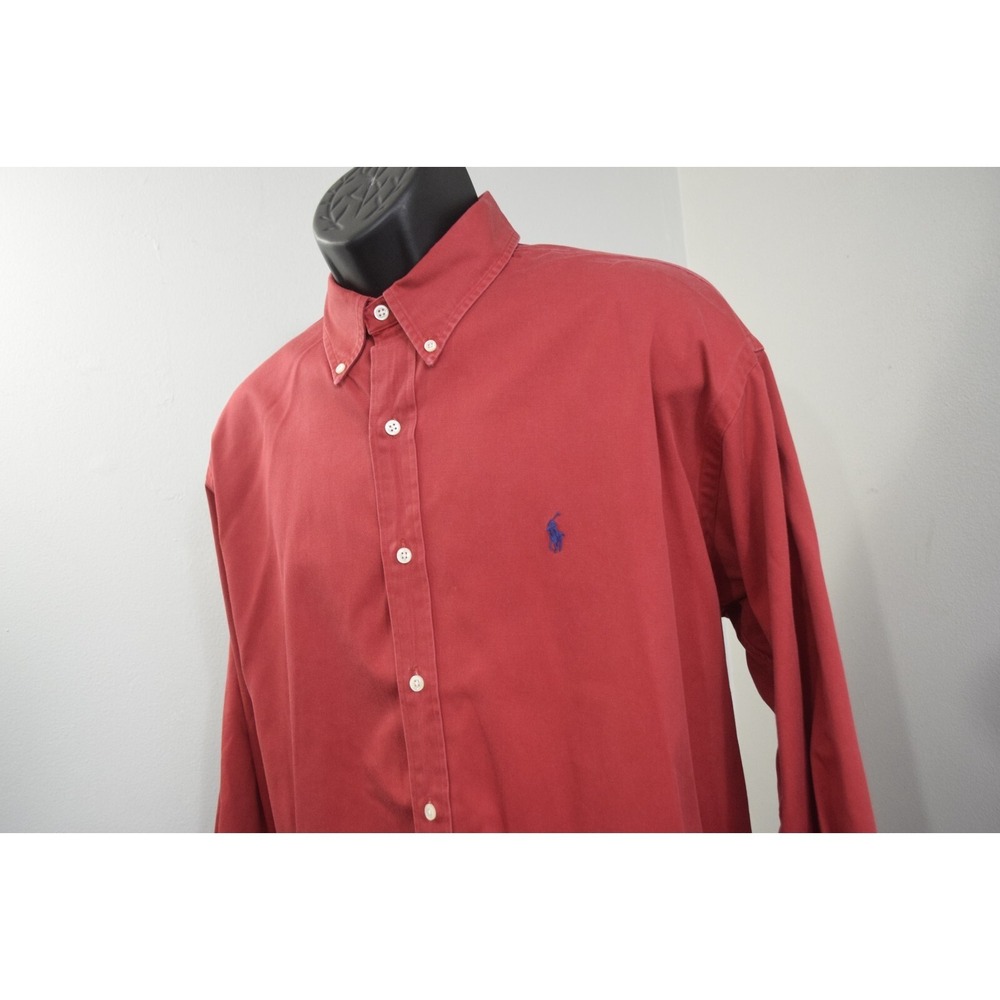 Polo Ralph Lauren Blake Dress Shirt Red Long Sleeve Button Up Mens Size XL